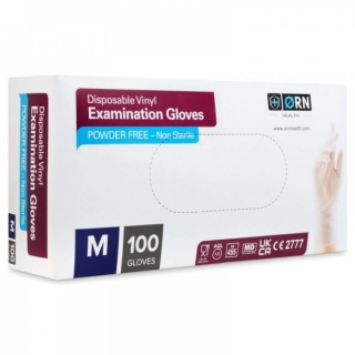 One Carton of ORN Vinyl Disposable Gloves (10 Boxes x 100 total 1000 Gloves )